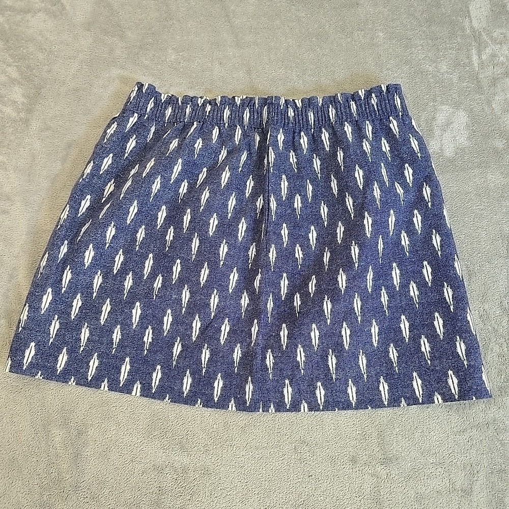 J Crew Skirt Womens 16 Blue Linen‎ Blend Mini Casual 2 Pocket